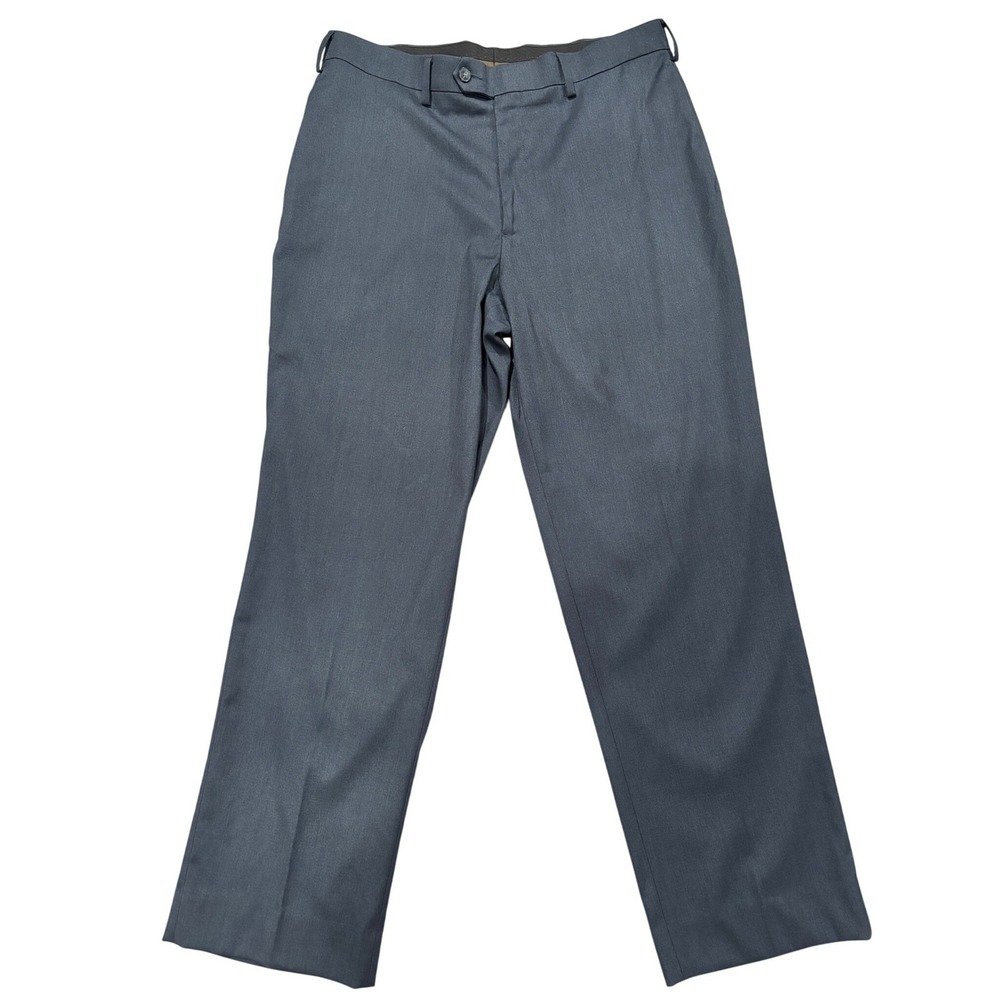 Savane Dress Pants Mens 34x30 Navy Blue Select Edition Stretch Flat Front Office